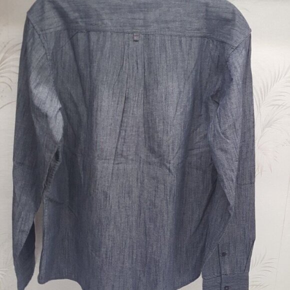 Free Planet Mens Gray Button Down long sleeve shirt 100% Cotton Preppy size XL - Picture 3 of 7
